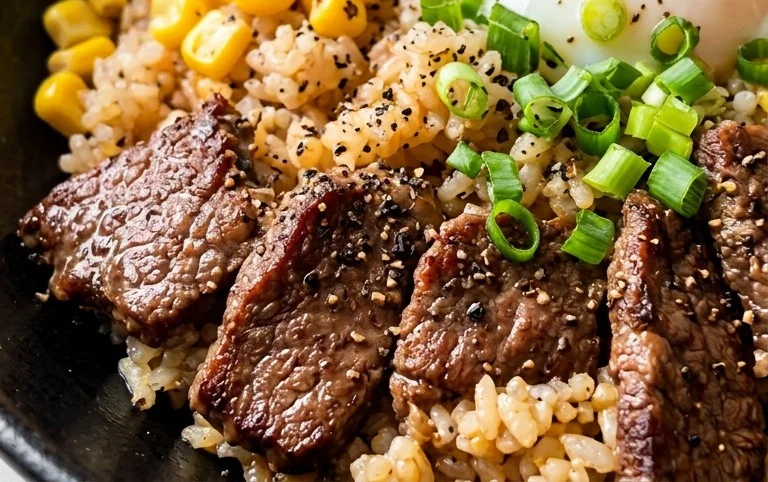 Beef Pepper Rice Bowl is a delicious meal option.