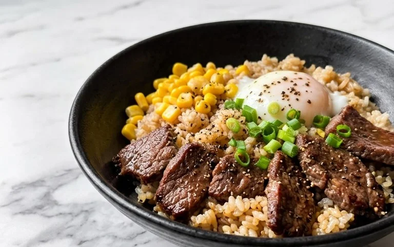 Beef Pepper Rice Bowl is a delicious meal option.