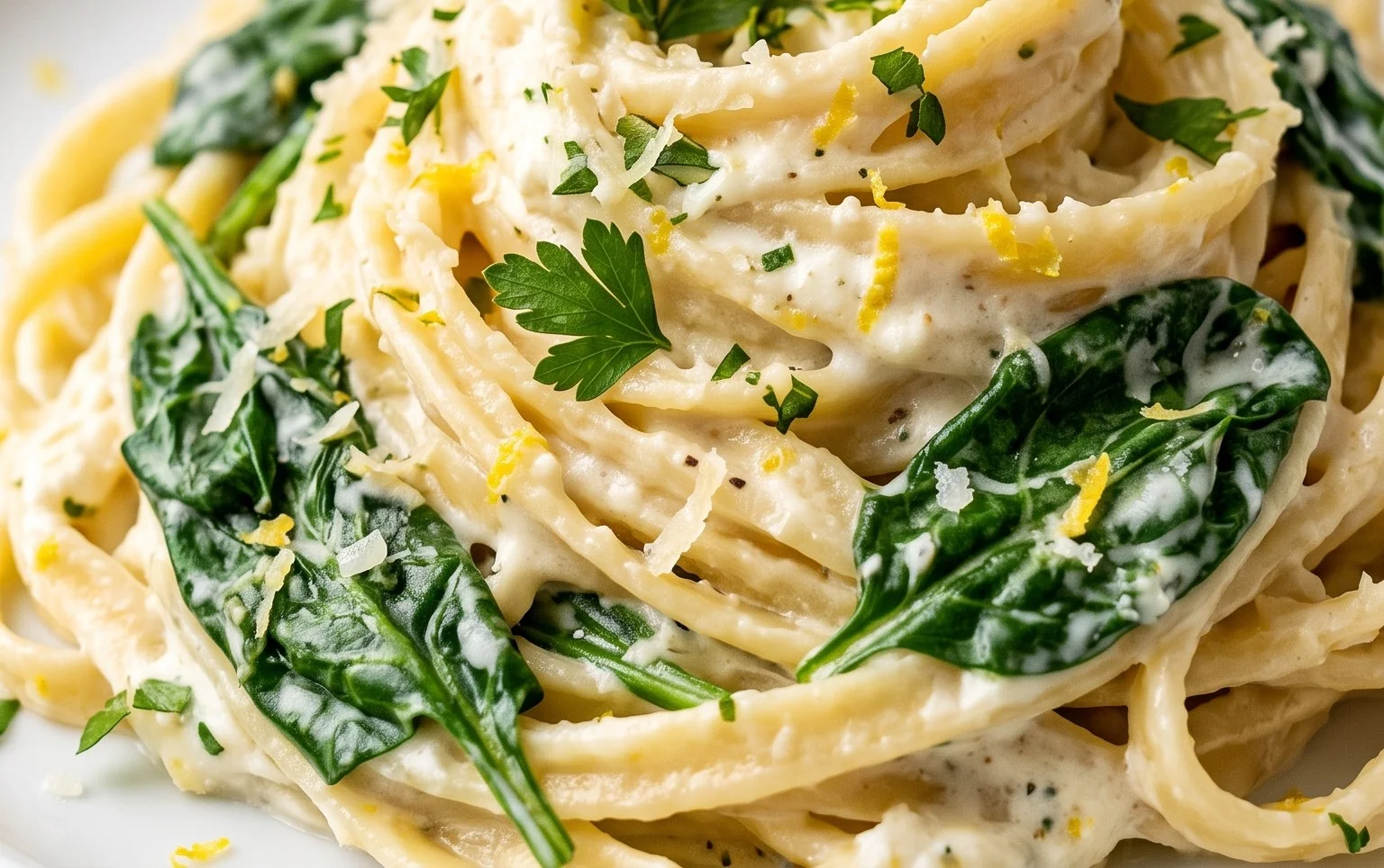 Lemon ricotta pasta & spinach