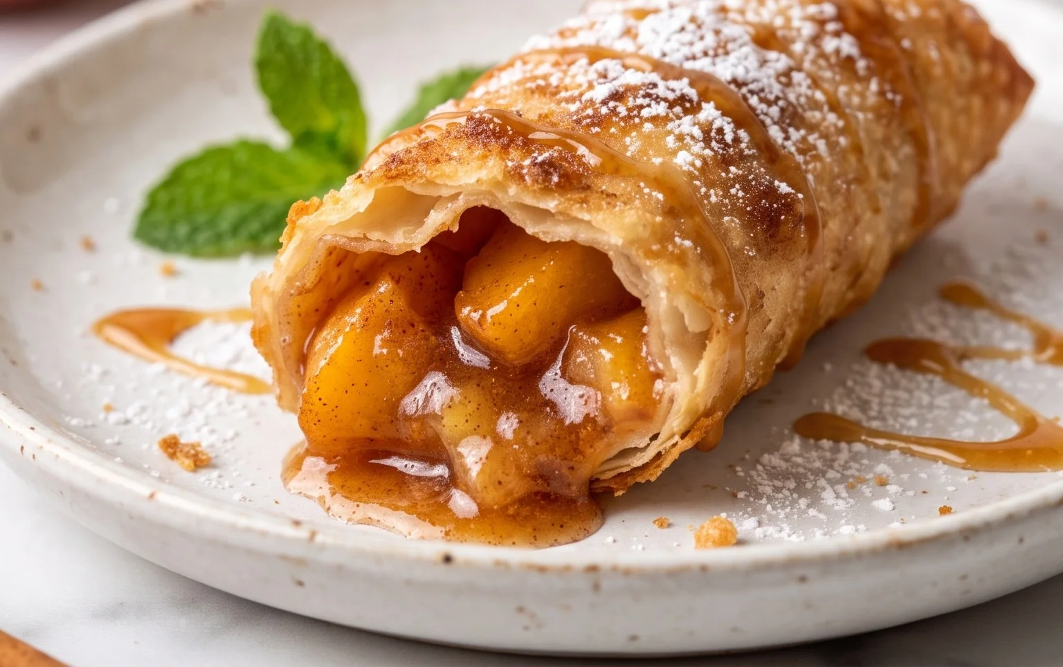 Peach Cobbler Egg Rolls