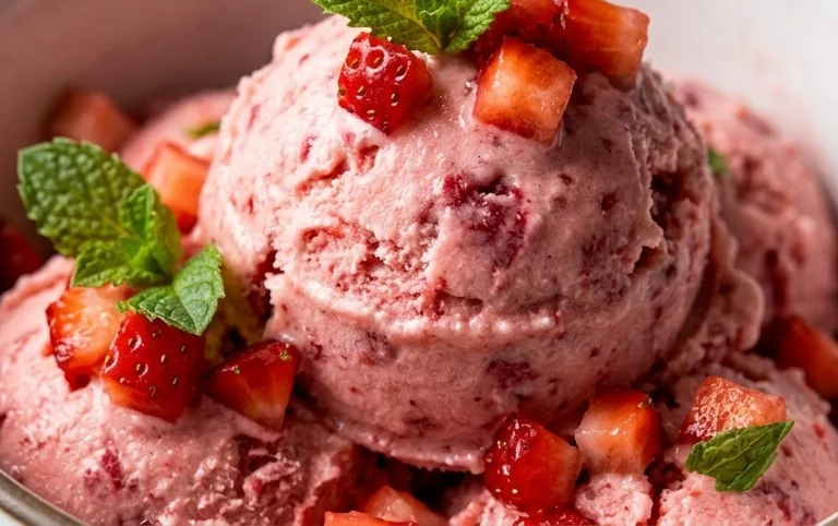 Homemade Strawberry Ice Cream