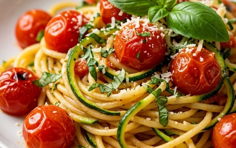 Healthy Tomato Zucchini Pasta