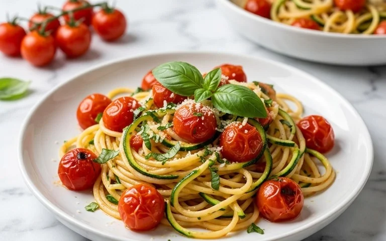 Healthy Tomato Zucchini Pasta
