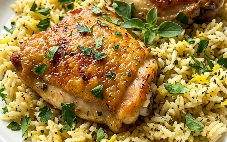 Greek Chicken and Lemon Rice (30 Minutes, One-Pot)