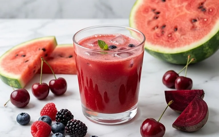 Watermelon Cherry Berry Beet Juice