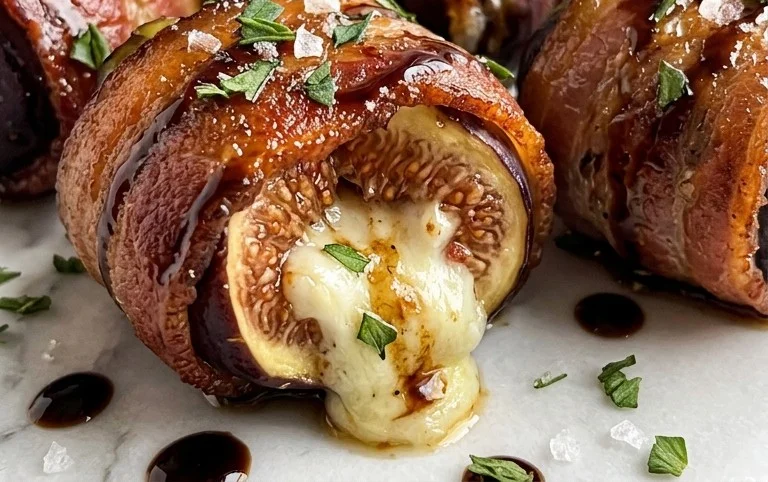 Beef Bacon Wrapped Stuffed Figs