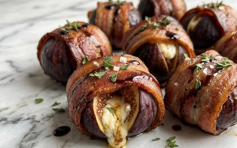 Beef Bacon Wrapped Stuffed Figs