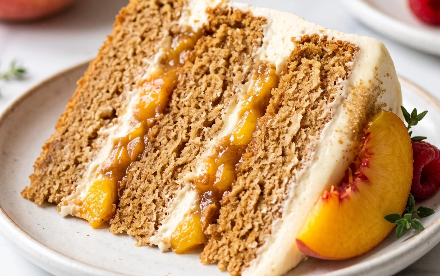 Brown Sugar Layer Cake with Peach Filling