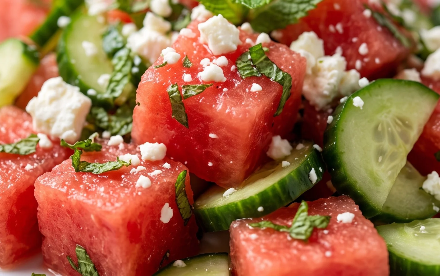 Watermelon Salad with Cucumber and Feta