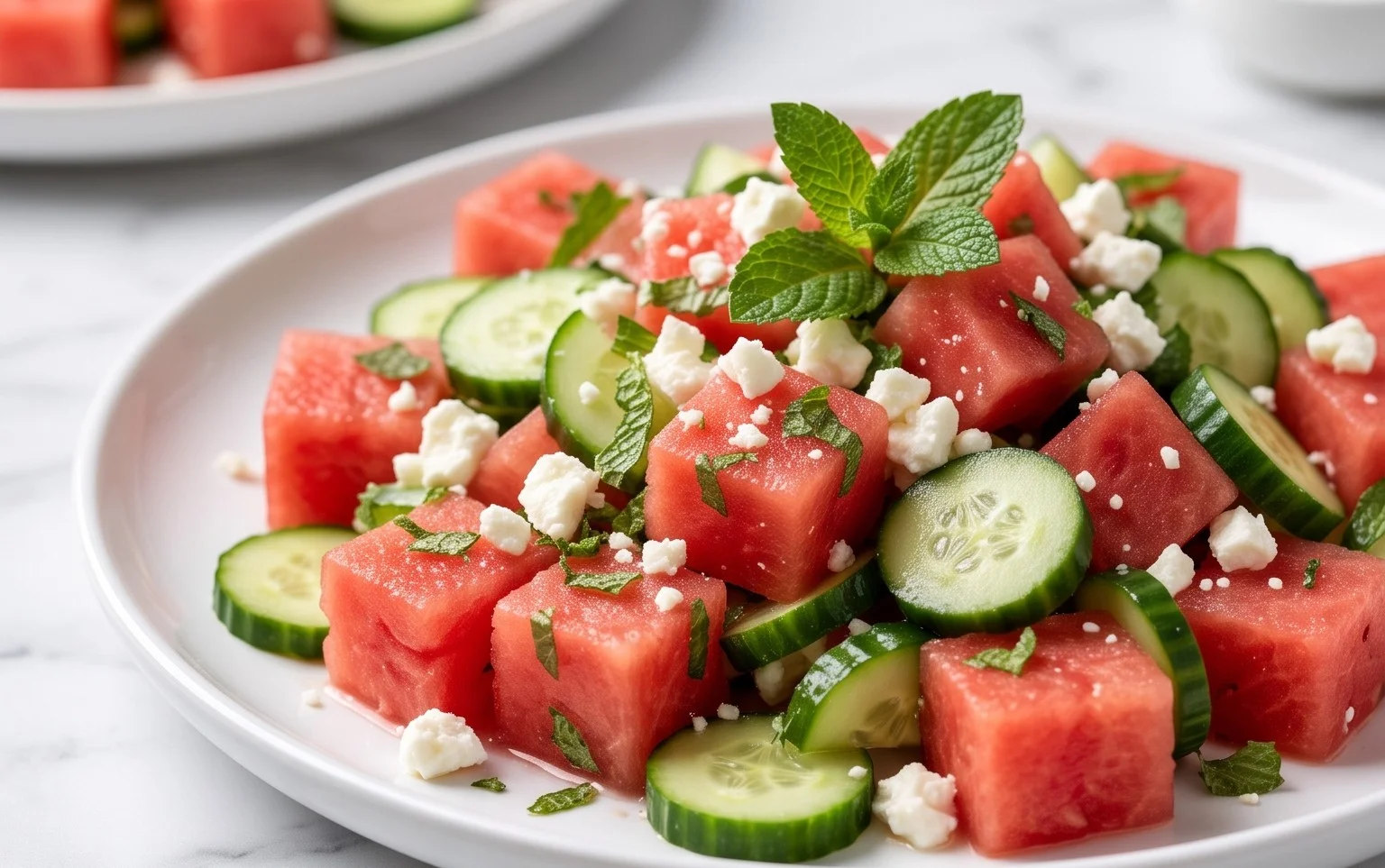 Watermelon Salad with Cucumber and Feta
