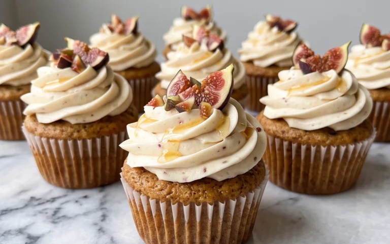 Fig Cupcakes with Honey Cream Cheese Frosting