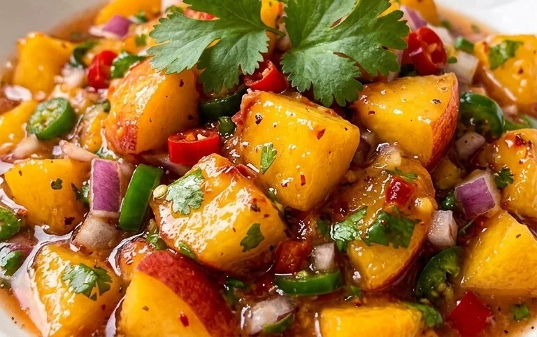 Sweet & Spicy Peach Salsa Canning Recipe