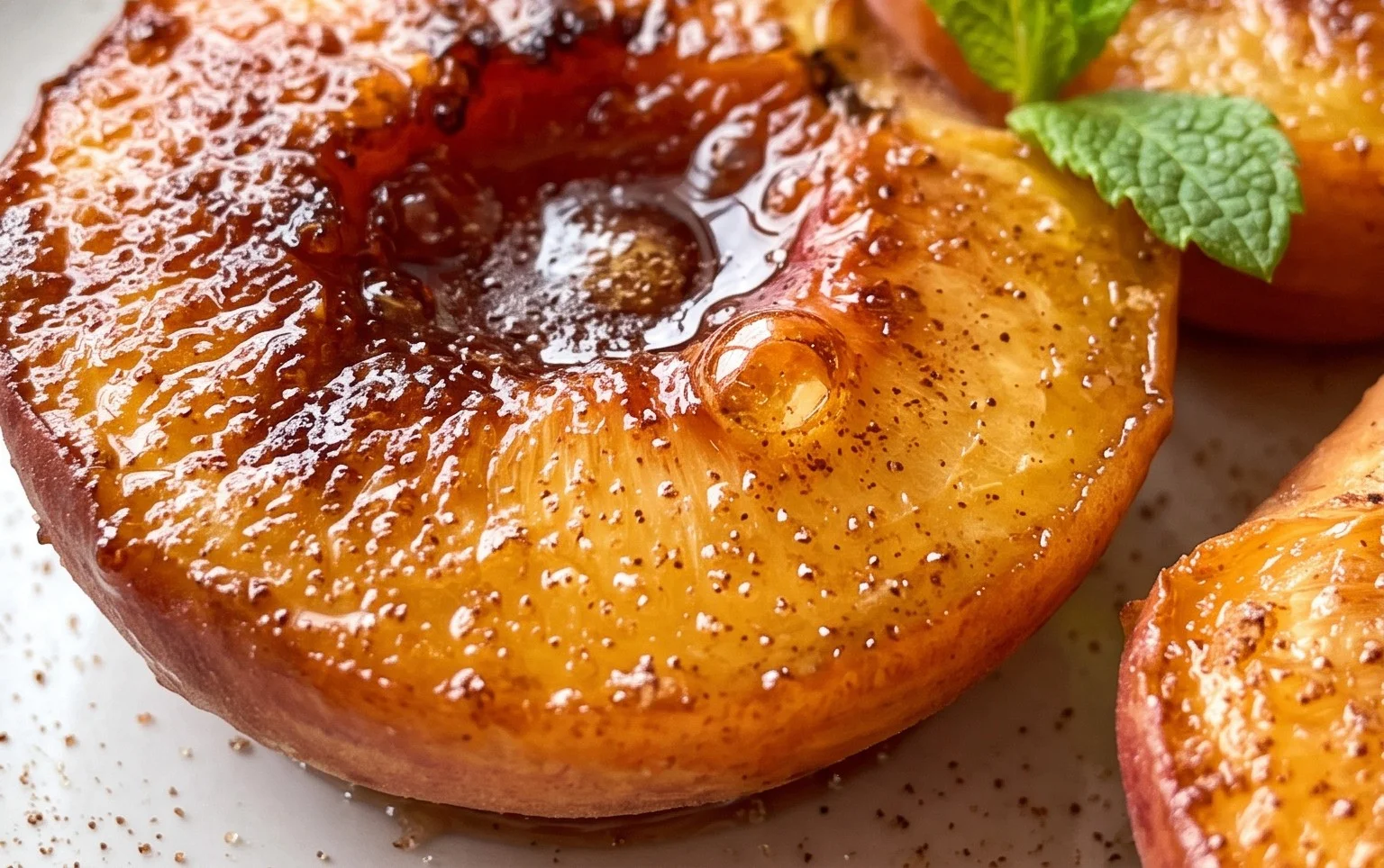 Cinnamon Sugar Baked Peaches