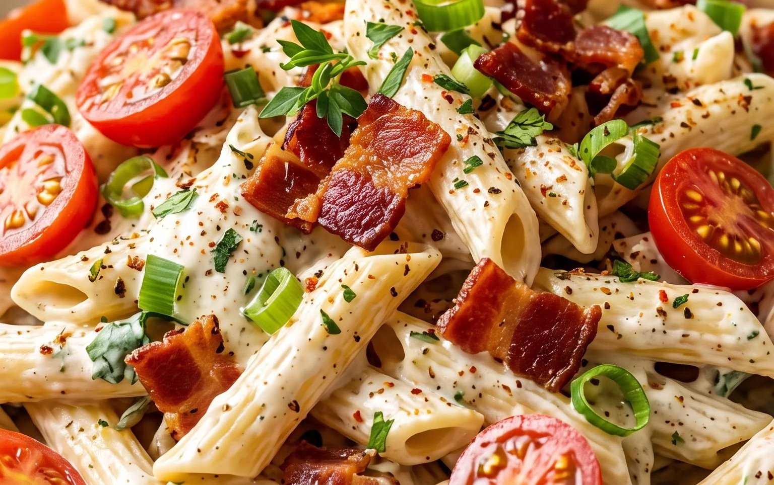 Beef Bacon Ranch Pasta Salad