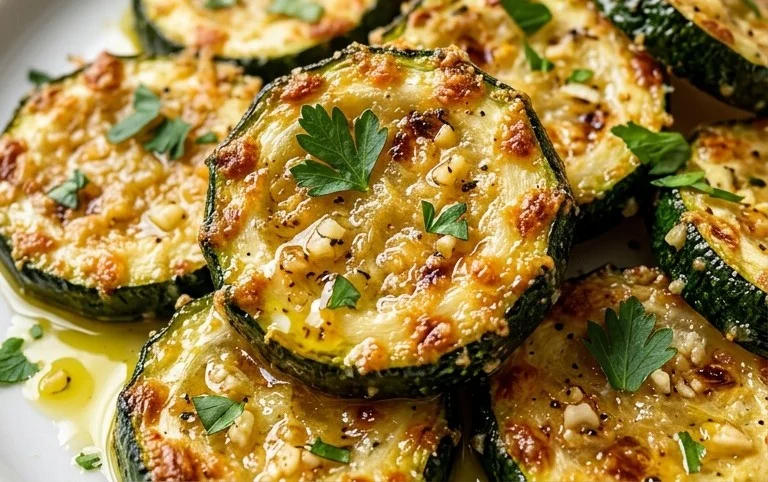 Irresistibly Crunchy Garlic Parmesan Roasted Zucchini